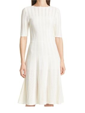 Boss Cream Knit Midi Dress
